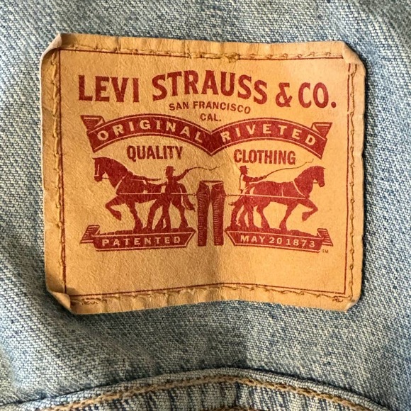 Levi Strauss Collared Button Down Denim Jacket Blue Size Large - Picture 10 of 16